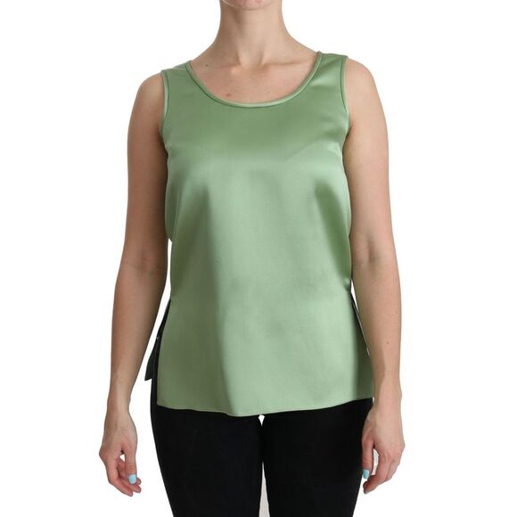 Dolce & Gabbana Dolce Gabbana Tank Top Relaxed Fit Women Green Tops & T-Shirts - Picture 1 of 6